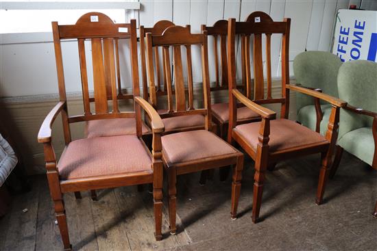 Set 6 Edwardian dining chairs(-)